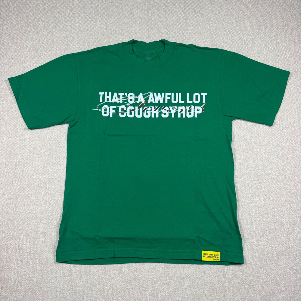 Thats A Awful Lot Of Cough Syrup x Art Basel 25 Green Graphic T-Shirt Mens Small